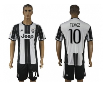 Juventus #10 Tevez Home Soccer Club Jersey