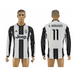 Juventus #11 A.Hernanes Home Long Sleeves Soccer Club Jersey 1