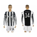 Juventus #14 Mattiello Home Long Sleeves Soccer Club Jersey