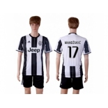 Juventus #17 Mandzukic Home Soccer Club Jersey 3