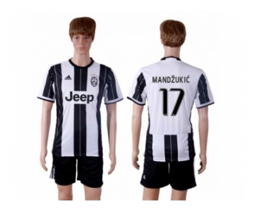 Juventus #17 Mandzukic Home Soccer Club Jersey 3