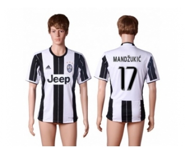 Juventus #17 Mandzukic Home Soccer Club Jersey 5