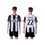 Juventus #22 Asamoah Home Soccer Club Jersey 1