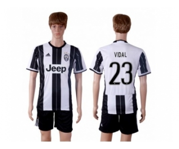 Juventus #23 Vidal Home Soccer Club Jersey 1