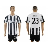 Juventus #23 Vidal Home Soccer Club Jersey