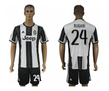 Juventus #24 Rugani Home Soccer Club Jersey 1