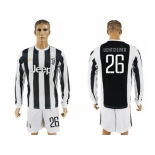 Juventus #26 Lichtsteiner Home Long Sleeves Soccer Club Jersey