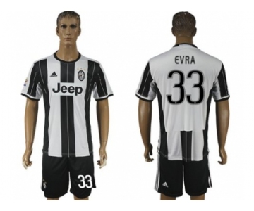 Juventus #33 Evra Home Soccer Club Jersey 1