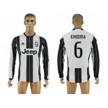 Juventus #6 Khedira Home Long Sleeves Soccer Club Jersey 2