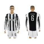 Juventus #6 Khedira Home Long Sleeves Soccer Club Jersey