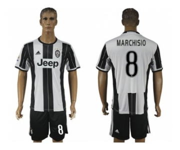 Juventus #8 Marchisio Home Soccer Club Jersey 4