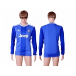 Juventus Blank Away Long Sleeves Soccer Club Jersey