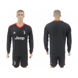 Juventus Blank Black Goalkeeper Long Sleeves Soccer Club Jersey