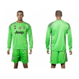 Juventus Blank Green Goalkeeper Long Sleeves Soccer Club Jersey 1