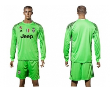 Juventus Blank Green Goalkeeper Long Sleeves Soccer Club Jersey 1