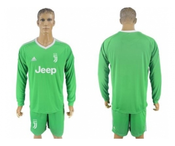 Juventus Blank Green Goalkeeper Long Sleeves Soccer Club Jersey