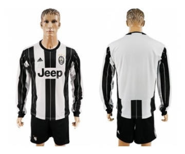 Juventus Blank Home Long Sleeves Soccer Club Jersey 2