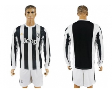 Juventus Blank Home Long Sleeves Soccer Club Jersey