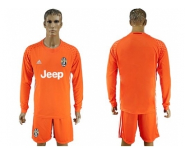 Juventus Blank Orange Goalkeeper Long Sleeves Soccer Club Jersey