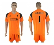 Liverpool #1 Karius Orange Goalkeeper Soccer Club Jersey