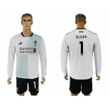 Liverpool #1 Klopp Away Long Sleeves Soccer Club Jersey