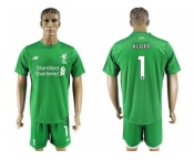 Liverpool #1 Klopp Green Goalkeeper Soccer Club Jersey