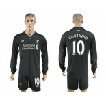 Liverpool #10 Coutinho Away Long Sleeves Soccer Club Jersey1