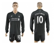 Liverpool #10 Coutinho Away Long Sleeves Soccer Club Jersey1