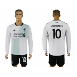 Liverpool #10 Coutinho Away Long Sleeves Soccer Club Jersey