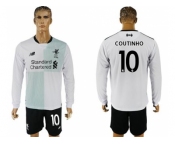 Liverpool #10 Coutinho Away Long Sleeves Soccer Club Jersey