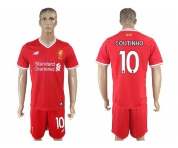 Liverpool #10 Coutinho Red Home Soccer Club Jersey