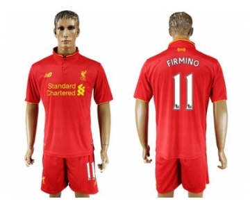 Liverpool #11 Firmino Red Home Soccer Club Jersey1