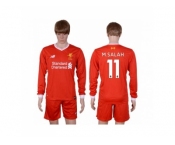 Liverpool #11 M.Salah Home Long Sleeves Soccer Club Jersey