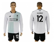 Liverpool #12 Gomez Away Long Sleeves Soccer Club Jersey