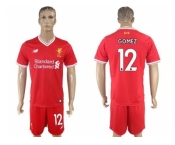 Liverpool #12 Gomez Red Home Soccer Club Jersey