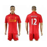 Liverpool #12 Moses Red Home Soccer Club Jersey