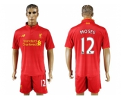 Liverpool #12 Moses Red Home Soccer Club Jersey