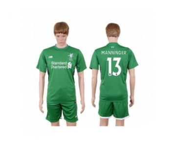 Liverpool #13 Manninger Green Goalkeeper Soccer Club Jersey