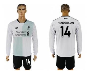 Liverpool #14 Henderson Away Long Sleeves Soccer Club Jersey