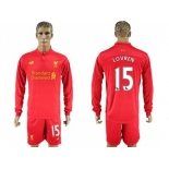 Liverpool #15 Lovren Home Long Sleeves Soccer Club Jersey