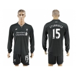 Liverpool #15 Sturridge Away Long Sleeves Soccer Club Jersey1