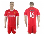 Liverpool #16 Grujic Red Home Soccer Club Jersey