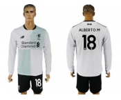 Liverpool #18 Alberto.M Away Long Sleeves Soccer Club Jersey