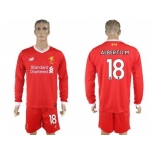 Liverpool #18 Alberto.M Home Long Sleeves Soccer Club Jersey