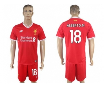 Liverpool #18 Alberto.M Red Home Soccer Club Jersey