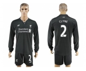 Liverpool #2 Clyne Away Long Sleeves Soccer Club Jersey1