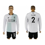 Liverpool #2 Clyne Away Long Sleeves Soccer Club Jersey