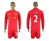 Liverpool #2 Clyne Home Long Sleeves Soccer Club Jersey1