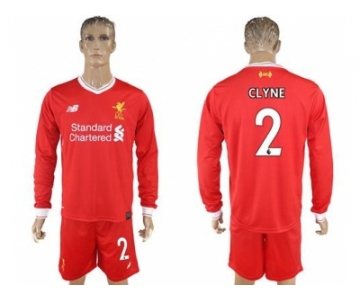 Liverpool #2 Clyne Home Long Sleeves Soccer Club Jersey