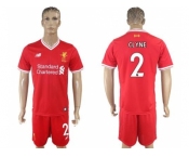 Liverpool #2 Clyne Red Home Soccer Club Jersey